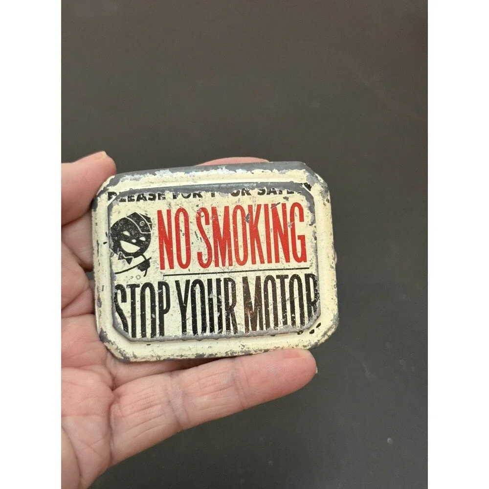 Vintage No Smoking Stop Your Motor Belt Buckle Made in Italy